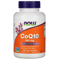 Кофермент Q10 100 мг + Боярышник (Q10 Coenzyme), NOW Foods, 180 вегетарианских капсул