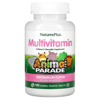 Энимал Парад Детские Мульти-витамины (Animal Parade Children's Multi-Vitamin) со вкусом арбуза, Natures Plus, 180 жевательных таблеток