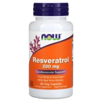 Ресвератрол натуральный Нау Фудс (Natural Resveratrol Now Foods), 200 мг, 60 капсул