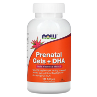 Пренатал Гельс + ДГК Нау Фудс (Prenatal Gels + DHA Now Foods), 180 капсул
