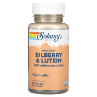 Черника и лютеин раз в день (Once Daily Bilberry & Lutein), Solaray, 30 вегетарианских капсул