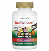 Animal Parade Gold Multi - Assorted Flavors (Парад Зверят Голд Мульти) Natures Plus, 120 таблеток в форме животных