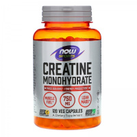 Спорт, Моногидрат Креатина (Sports, Creatine Monohydrate), 750 мг, Now Foods, 120 вегетарианских капсул