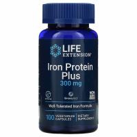 Железо ( Iron Protein Plus ) 300 mg Life Extension, 100 вегетарианских капсул