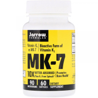 Менахинон-7 Витамин К2 (MK-7 Vitamin K2), Jarrow Formulas, 60 гелевых капсул