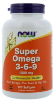 Супер Омега 3-6-9 (Super Omega 3-6-9) - 1200 мг - 180 мягких таблеток