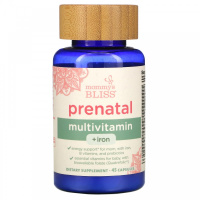 Пренатальные поливитамины + железо (Prenatal multivitamin + iron), Mommy's Bliss, 45 капсул