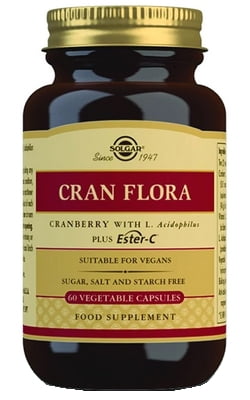 Кран Флора с клюквой, пробиотиками и Эстер С Солгар (Cran Flora Solgar) - 60 капсул