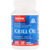Масло криля (Krill Oil) 600 мг, Jarrow Formulas, 60 гелевых капсул