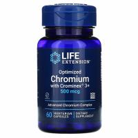 Оптимизированный хром с кроминексом 3+, Life Extension, 500 mcg 60 вегетарианских капсул