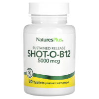 Витамин В-12 Пролонгированное высвобождение (Shot-O-B12) 5000 мкг, Natures Plus, 30 таблеток