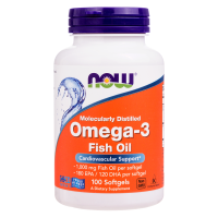 Омега-3 Нау Фудс (Omega-3 Now Foods), очищенная на молекулярном уровне, 100 капсул