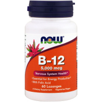 Витамин Б-12 (Vitamin В-12) 5000 мкг, Now Foods, 60 жевательных таблеток