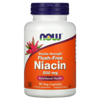 Ниацин Витамин Б-3 без покраснений (Niacin Vitamin B-3 ) 500 мг, Now Foods, 90 вегетарианских капсул