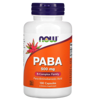 Пара-Аминобензойная Кислота, ПАБК (PABA) 500 мг, Now Foods, 100 капсул