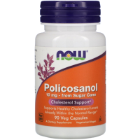 Поликосанол (Policosanol) 10 мг, Now Foods, 90 вегетарианских капсул