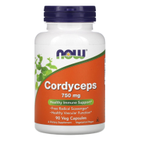 Кордицепс, Витамины и Микроэлементы (Cordyceps) 750 мг, Now Foods, 90 вегетарианских капсул