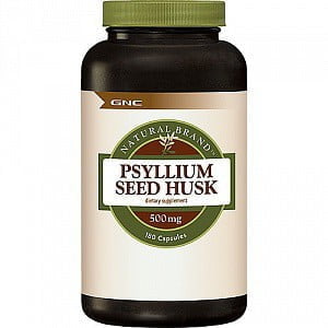 GNC psyllium seed husk 500 mg - псиллиум, клетчатка листа подорожника - средство для очищения кишечника, 90 капсул