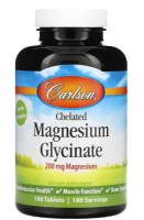 Хелатный Глицинат Магния (Chelated Magnesium Glycinate) 200 мг, Carlson Labs, 180 таблеток