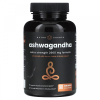 Ашваганда, с повышенной силой действия (Ashwagandha, Extra Strength) 2000 мг, NutraChamps, 90 вегетарианских капсул