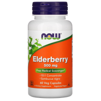 Бузина Концентрат (Elderberry) 500 мг, Now Foods, 60 вегетарианских капсул