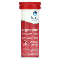 Магний, шипучие таблетки (Magnesium Effervescent tablets) со вкусом малина, Trace Minerals, 10 таблеток, 40 грамм