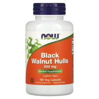 Черный орех Нау Фудс (Black Walnut Hulls Now Foods), 100 капсул