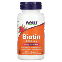 Биотин Нау Фудс (Biotin 5000 mcg Now Foods), 60 растительных капсул