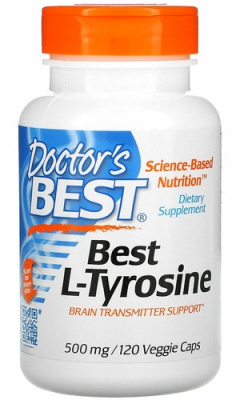 L-Тирозин Доктор’с Бест (L-Tyrosine Doctor’s Best), 500 мг, 120 вегетарианских капсул