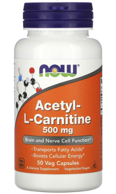 Ацетил-L-Карнитин Нау Фудс (Acetyl-L-Carnitine) Now Foods, 50 капсул