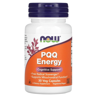 Пирролохинолинхинон 20 мг + Б-12 Метил 1000 мкг (PQQ Energy), NOW Foods, 30 вегетарианских капсул