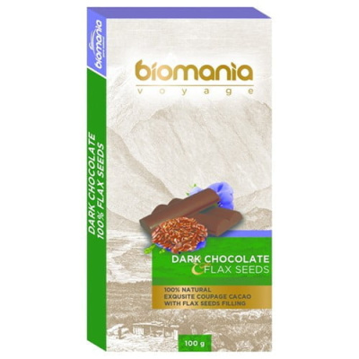 Темный шоколад с урбечом из семян льна Биопродукты