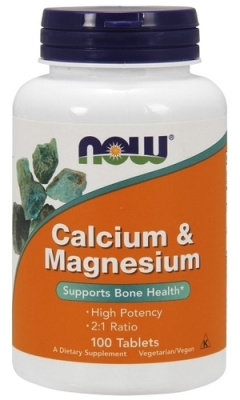 Кальций и Магний (Calcium and Magnesium) Now Foods, 100 таблеток