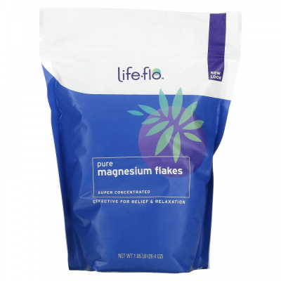 Хлопья чистого магния (Pure Magnesium Flakes) Life-flo, 1,65 фунта (26,4 унции)