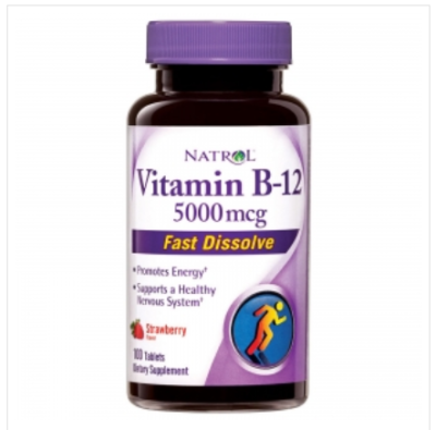 Natrol Vitamin B-12, 5000 мкг, быстрорастворимый, 100 таблеток