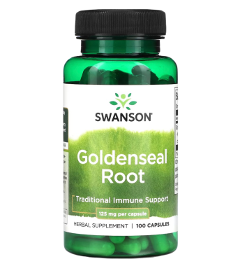 Корень желтокорня (Goldenseal Root) 125 мг, Swanson, 100 капсул