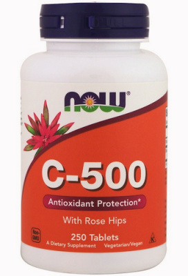Витамин С-500 с шиповником Now Foods (Нау Фудс), 250 таблеток