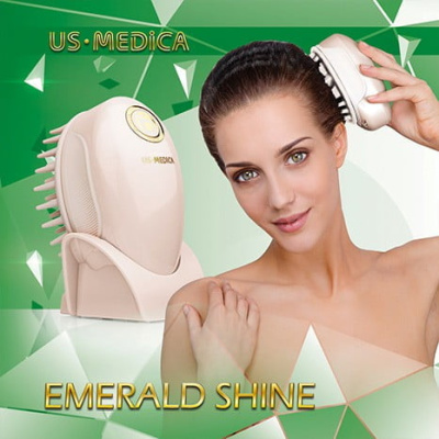 Прибор для мытья и массажа головы US MEDICA Emerald Shine (розовый)