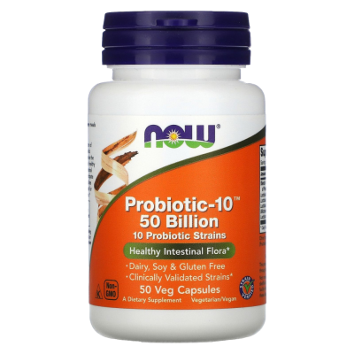 Пробиотик-10 (Probiotic-10), 50 миллиардов КОЕ, 50 капсул