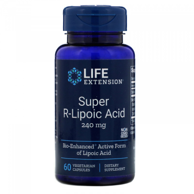  Супер R-Липоевая кислота (Super R-Lipoic Acid) 240 mg Life Extension, 60 вегетарианских капсул