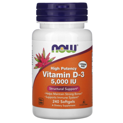 Витамин Д3 (Vitamin D3), 5000 МЕ, 240 капсул