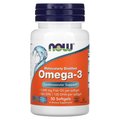 Омега-3 (Omega-3), Молекулярная дистилляция, 30 капсул