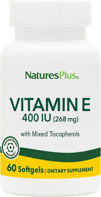 Витамин Е (Vitamin E) 400 МЕ, Natures Plus, 60 гелевых капсул