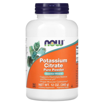 Чистый порошок цитрата калия (Potassium Citrate Pure Powder), NOW Foods, 12 унций (340 г)