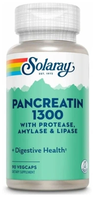 Панкреатин 1300 (Pancreatin), Solaray, 90 вегетарианских капсул