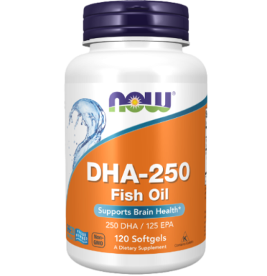 Омега-3 250DHA/125EPA (DHA-250 Fish Oil), Now Foods, 120 вегетарианских капсул