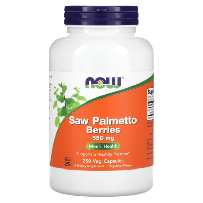 Пальметто Сереноа Ягоды (Saw Palmetto Berries) 550 мг, NOW Foods, 250 вегетарианских капсул
