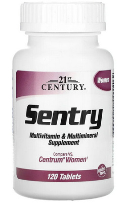 Мультивитаминная и мультиминеральная добавка для женщин Sentry 21st Century, 120 таблеток