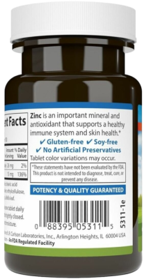 Цинк (Zinc) 15 мг, Carlson Labs, 100 таблеток