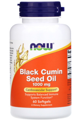 Масло семян черного тмина Нау Фудс (Black Cumin Seed Oil Now Foods), 1000 мг, 60 капсул